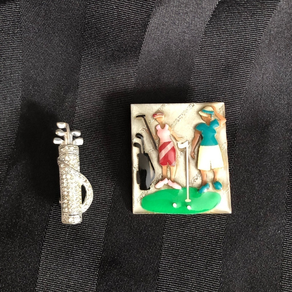 Vtg Golf Themed Brooches